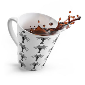 Latte White Mug - Perfect for Coffee Enthusiasts / Art Deco Stylish Palm, white