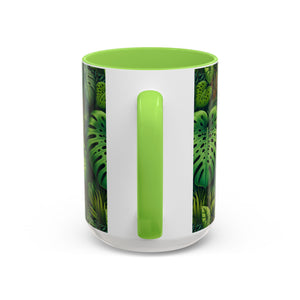 Accent Color Coffee Mug, Many Colors - 11oz & 15oz / Rainforest Greenery