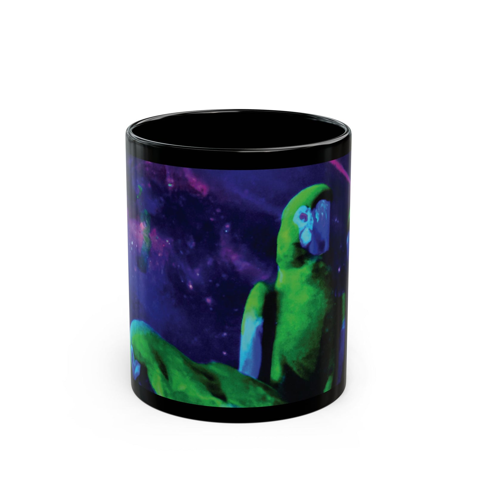 Black Coffee Mug - Galactic Parrots