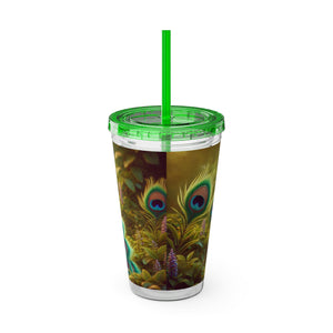 Tropical Tumbler with Straw | 16 oz: Baby Peacock