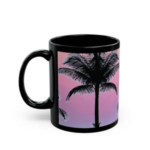 Black Coffee Mug - Palm Glow, Pastels