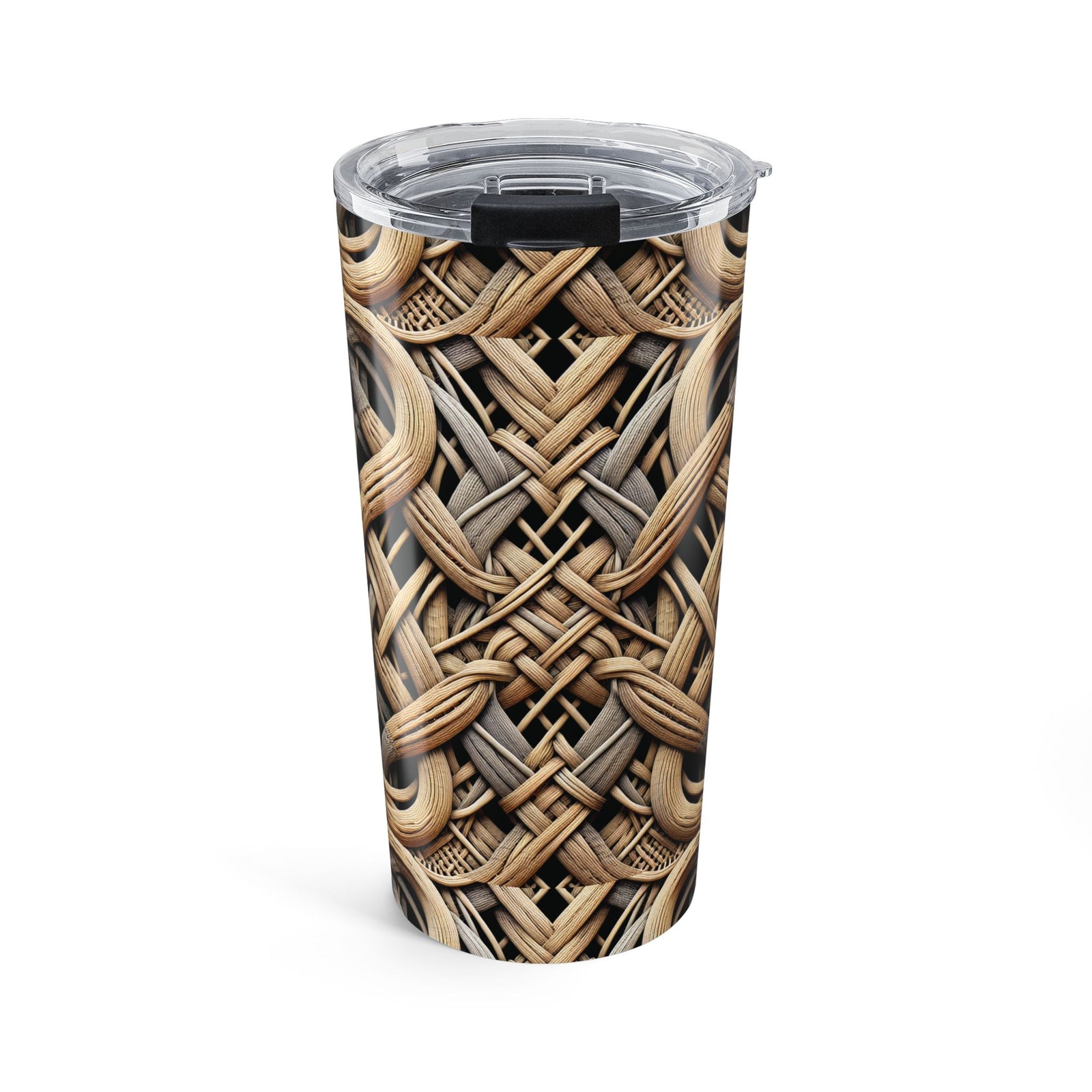 20oz Tropical Tumbler, Stainless Steel - Beach Wicker