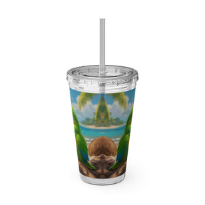 Tropical Tumbler with Straw | 16oz: Lulu the Parrot