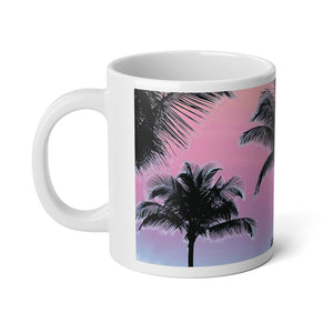 Jumbo Mug, 20oz, Palm Glow Pastels | Tropical Coffee Cup