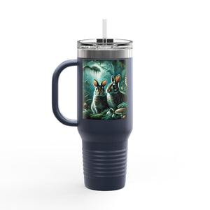 Insulated Travel Mug, 40oz / Sumatran Rabbits/Tundra - Perfect for Outdoor Adventures