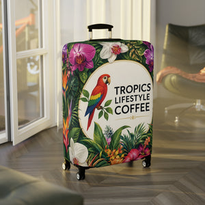 Tropics Lifestyle Coffee Floral Parrot Luggage Cover