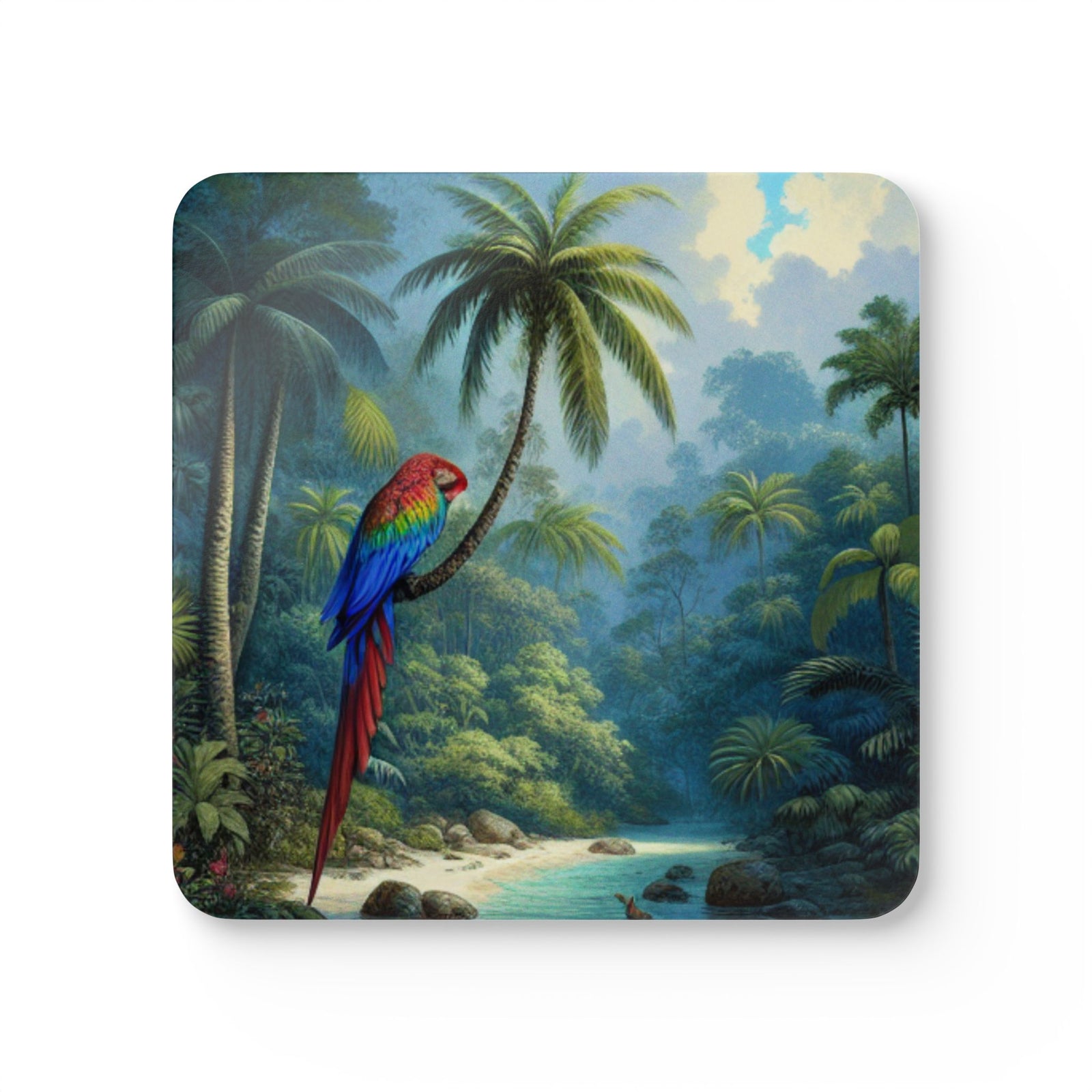 Coaster Set/4 - Sleeping Beauty Parrot
