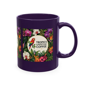 Tropical Coffee Mug, 11 oz — Ceramic Tropics Lifestyle Coffee Colorful Logo
