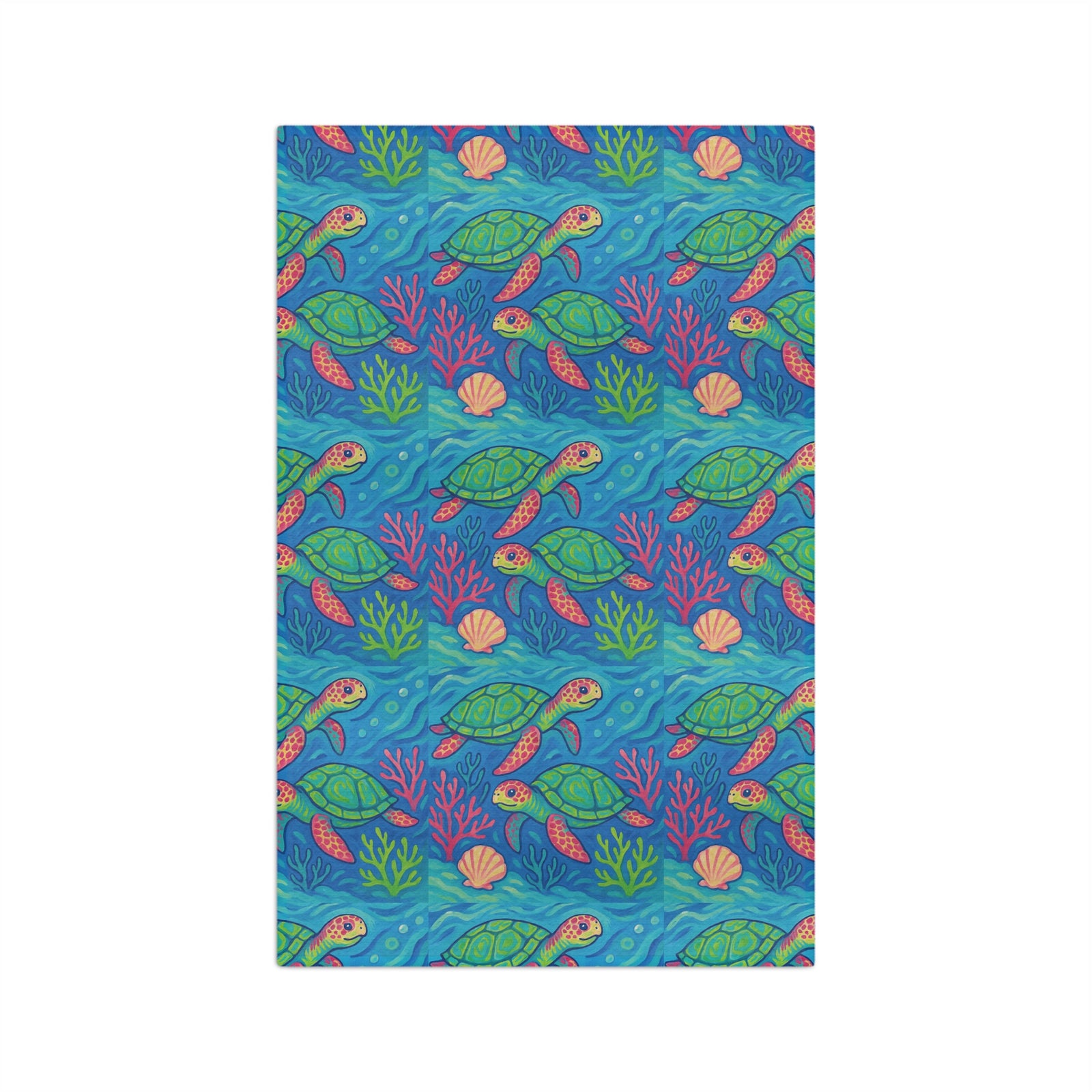 Tropical Microfiber Coffee/Tea Towel – Sea Turtles in Ocean