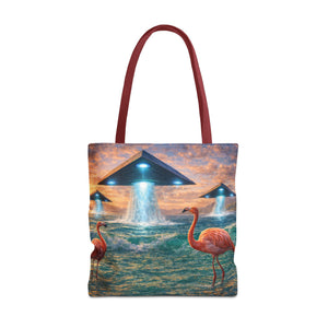 UFO and Flamingos Tote Bag - 3 Sizes
