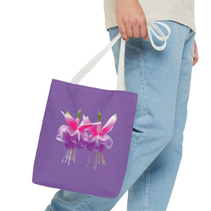 Tropical Real Two Fuchsias/Lt. Purple Tote Bag - 3 Sizes