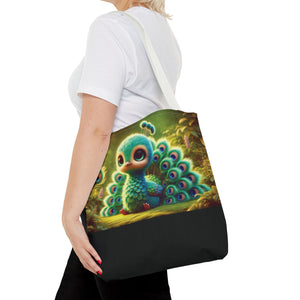 Baby Peacock/Black Trio Tote Bag - 3 Sizes