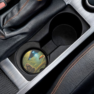 Soapstone Car Coaster - UFO & Monkies, Toucan