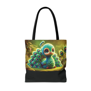 Baby Peacock/Black Trio Tote Bag - 3 Sizes