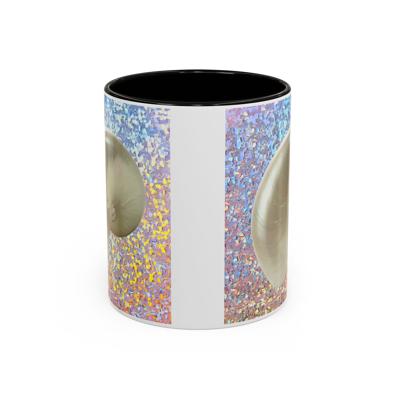 Colorful Mugs (11oz, 15oz), Disco White Nautilus