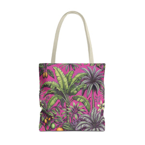 Tropical Fruit/Hot Pink Tote Bag - 3 Sizes