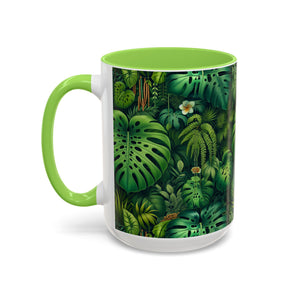 Accent Color Coffee Mug, Many Colors - 11oz & 15oz / Rainforest Greenery