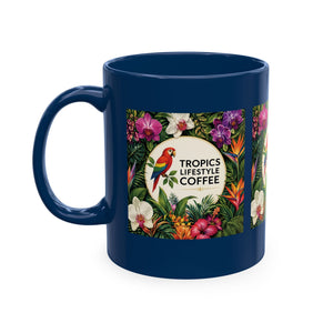 Tropical Coffee Mug, 11 oz — Ceramic Tropics Lifestyle Coffee Colorful Logo