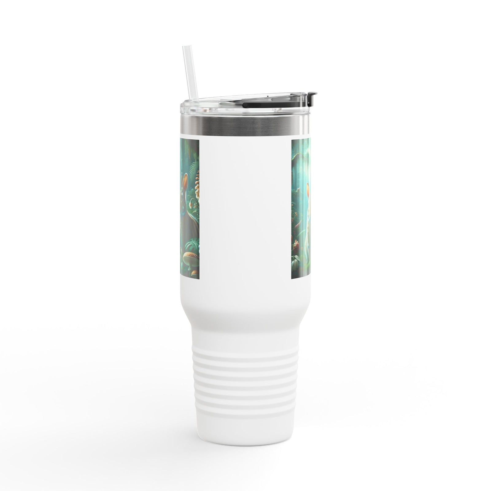 Insulated Travel Mug, 40oz / Sumatran Rabbits/Tundra - Perfect for Outdoor Adventures