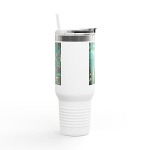 Insulated Travel Mug, 40oz / Sumatran Rabbits/Tundra - Perfect for Outdoor Adventures