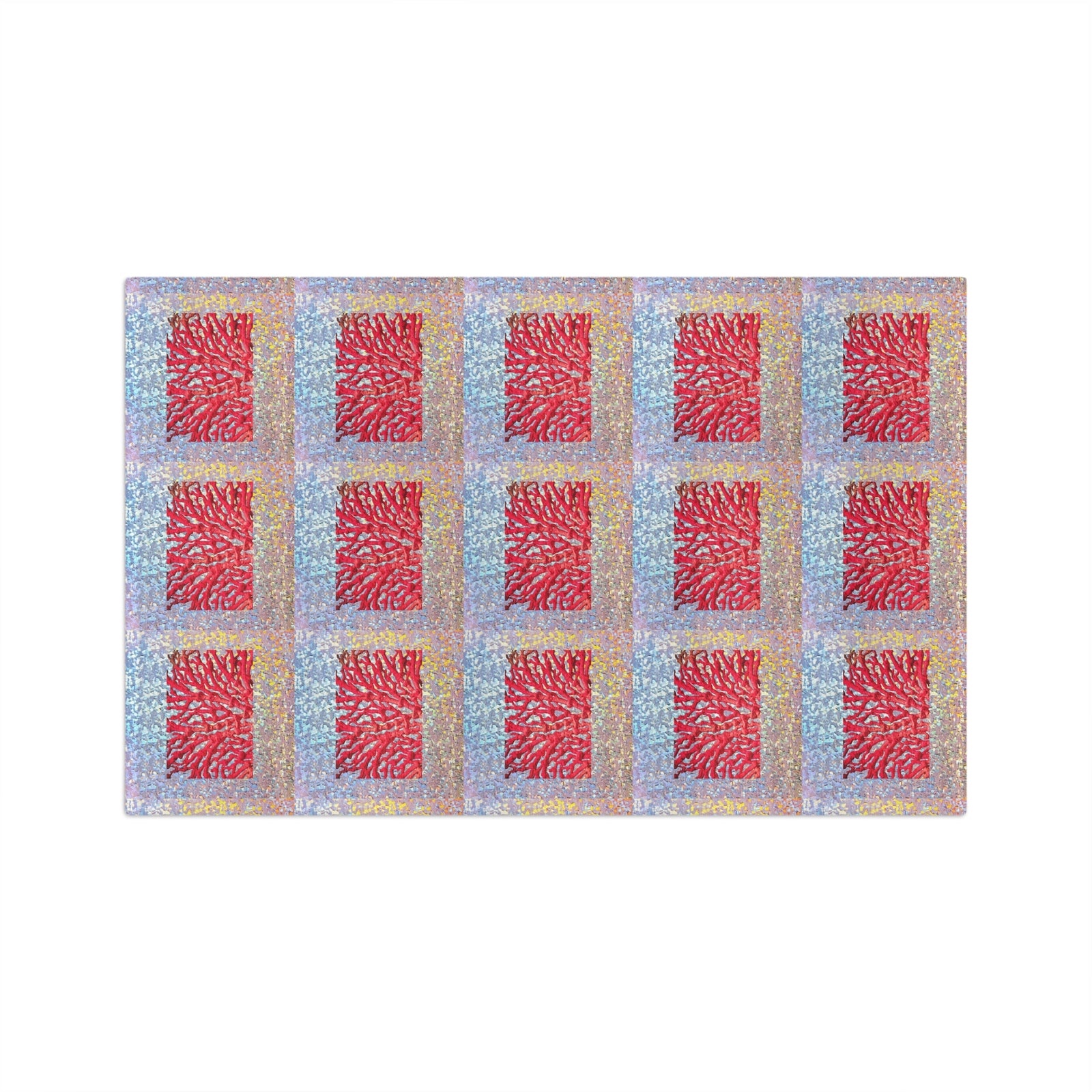 Microfiber Coffee/Tea Towel — Coastal Disco Red Coral