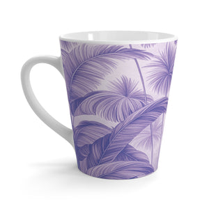 Latte White Mug - Perfect for Coffee Enthusiasts / Palm Serenity, Lilac