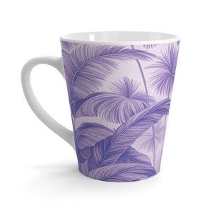 Latte White Mug - Perfect for Coffee Enthusiasts / Palm Serenity, Lilac