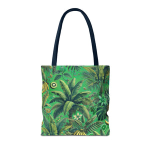 Tropical Palms & Bananas Tote Bag, Green - 3 Sizes