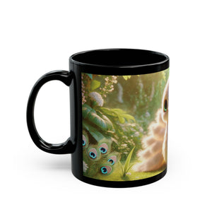 Black Coffee Mug - Baby White Peacock
