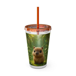 Tropical Tumbler with Straw | 16 oz: Baby Cabybara
