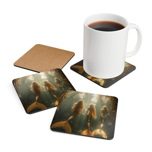 Coaster Set/4 - Three Mermaid Sisters