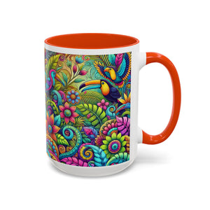 Accent Color Coffee Mug, Many Colors - 11oz & 15oz / Rainforest Music