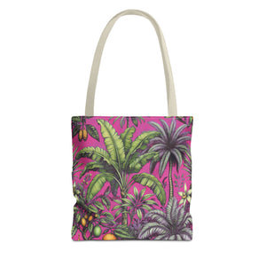 Tropical Fruit/Hot Pink Tote Bag - 3 Sizes