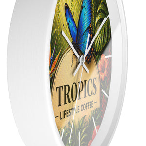 Tropical Forest Wall Clock — Colorful Parrots & Lush Jungle Art