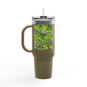 Insulated Travel Mug, 40oz / Tropical Fruit, Green - Perfect for Outdoor Adventures