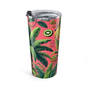 20 oz Tumbler — Tropical Fruit Insulated Travel Cup, Coral
