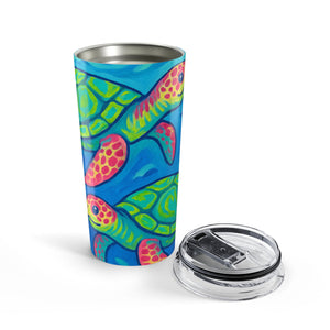 20oz Tumbler — Colorful Sea Turtle Insulated Travel Cup