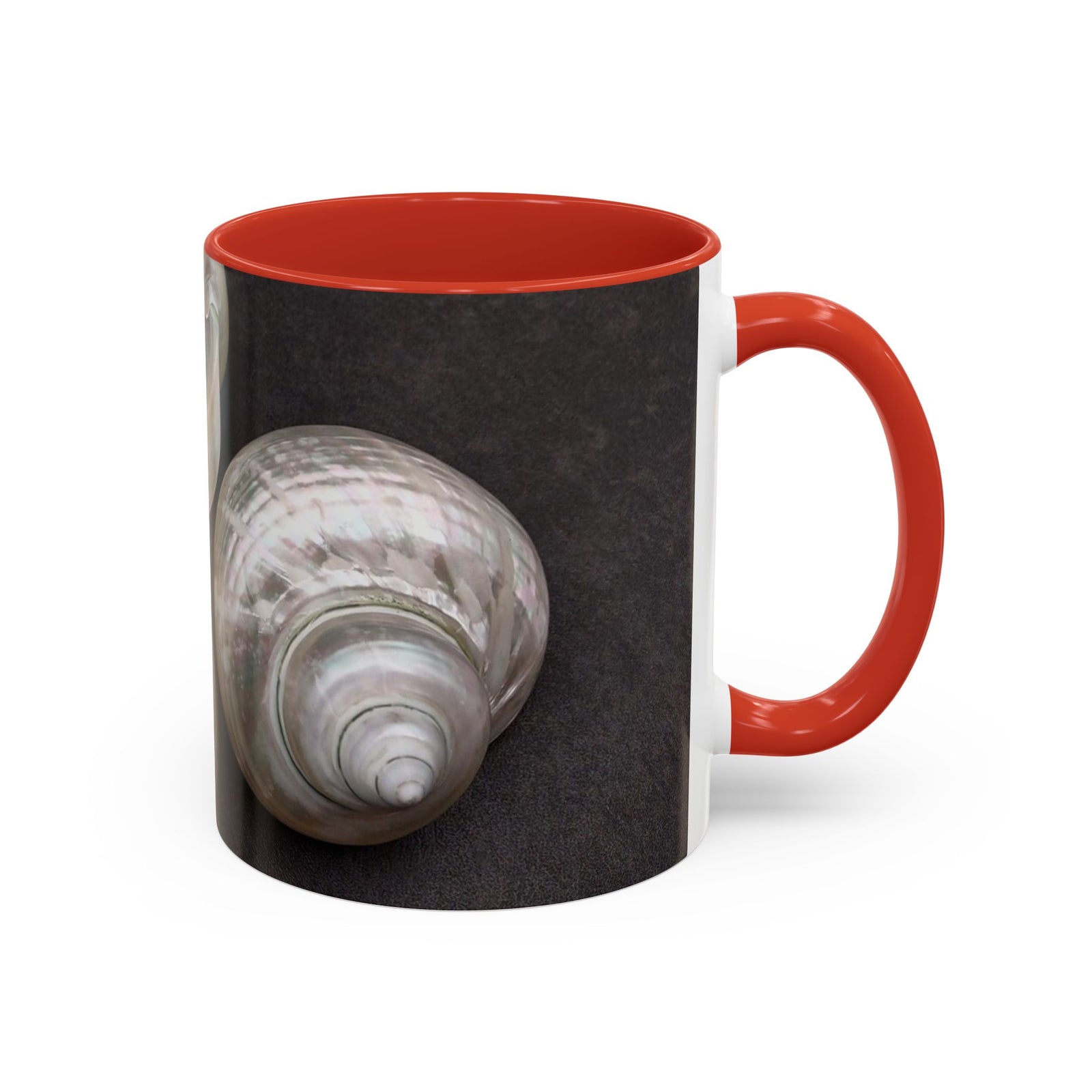 Accent Color Coffee Mug (11, 15oz), 8 Colors - White Nautilus Trio/Black, Large