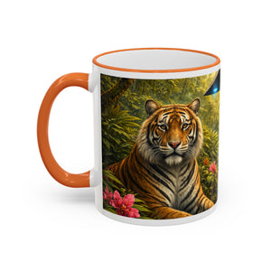 Accent Rim & Handle Mug — UFO & Tiger