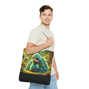 Baby Peacock/Black Trio Tote Bag - 3 Sizes