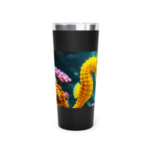 22oz Insulated Tumbler/Vacuum Copper Travel Cup ~ Seahorses in Love