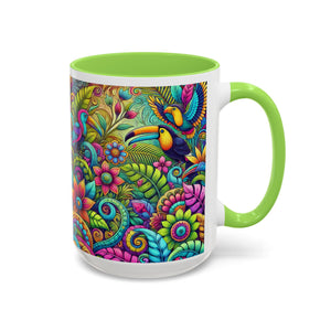 Accent Color Coffee Mug, Many Colors - 11oz & 15oz / Rainforest Music