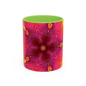 Colorful Mugs (11oz, 15oz), Hibiscus Kaleidoscope #1
