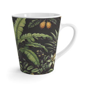Latte White Mug - Tropical Fruit, Black