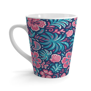 Latte White Mug - Beach Dreams, Turquoise