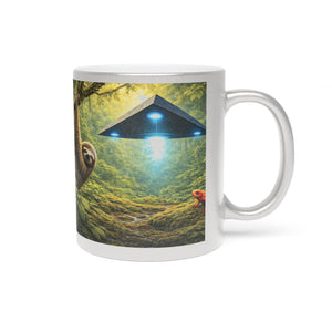 Tropical Metallic Mug, Gold or Silver - UFO & Sloth