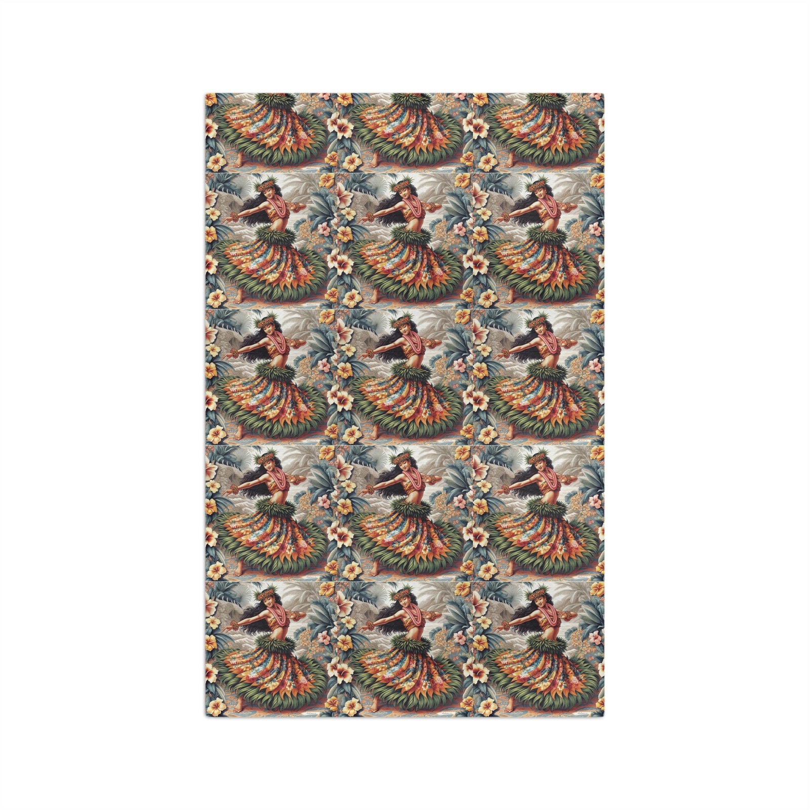 Tropical Microfiber Coffee/Tea Towel — Hawaiian Hula Dancer