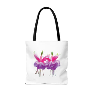 Tropical Real Two Fuchsias/White Tote Bag - 3 Sizes