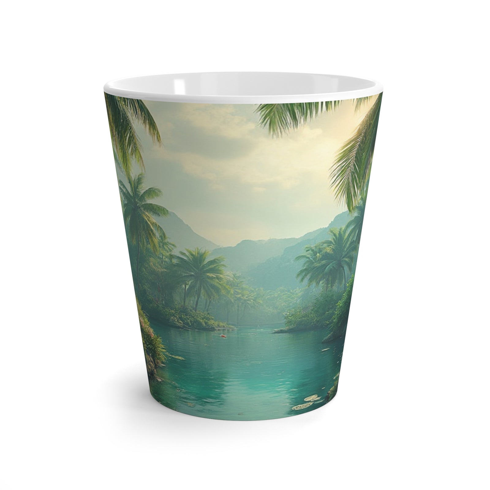 Latte White Mug - Perfect for Coffee Enthusiasts / Resting Peacock