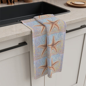 Microfiber Coffee/Tea Towel — Coastal Disco Starfish